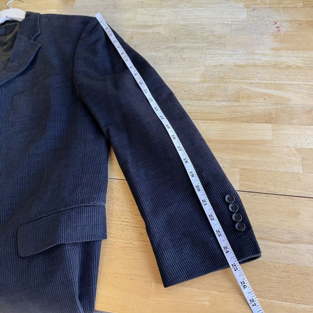 Perry Ellis Sport Coat Blazer Navy Corduroy Suit Jacket Cotton 42 Regular - Picture 13 of 16